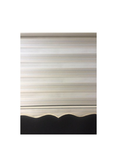 Sarı Sim Çizgi Detaylı Pliseli Zebra Stor Perde Beyaz - 97810400 Beyaz