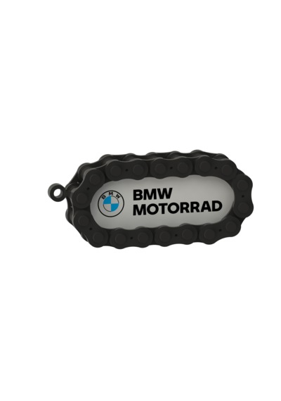Bmw Logolu Özel Tasarım Zincir Detaylı Motosiklet Anahtarlığı Açık Mavi