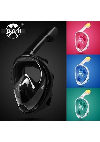 180 Geniş Ekran Schnorchel Maskesi Yarım Yüz Yüzme Tauchermaske Free Easy-breathe Design Anti-sis & Anti-leak Tek Genel