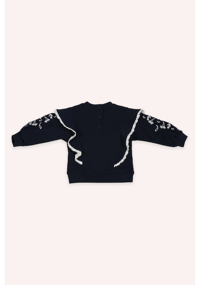Kız Bebek Nakışlı Lacivert Sweatshirt Çok Renkli 2421GB08040