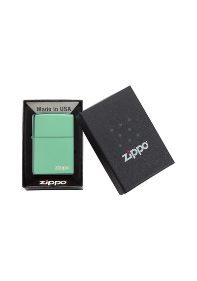 Zippo High Polish Green Logo Dizayn Çakmak Yeşil