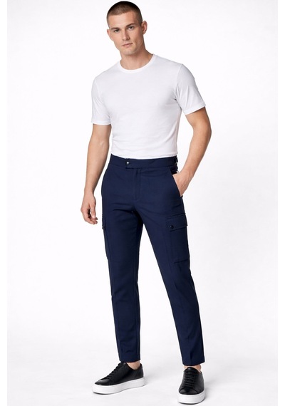 Giotelli Erkek Lacivert Dar Kesim Slim Fit Yünlü Dokuma Kargo Cep Normal Bel 6 Drop Pantolon Giotelli Erkek Lacivert Dar Kesim Slim Fit Yünlü Dokuma Kargo Cep Normal Bel 6 Drop Pantolon