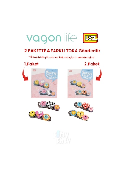 4'lü Saç Toka Seti Önce Birleştir,sonra Tak 2 Paket 4 Adet Gönderilir Yapı Toka Seti Ff 7133-7136