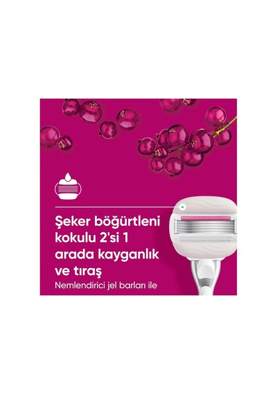 Lexroo Pro Comfortglide Sugarberry Kokulu Kadın Tıraş Bıçağı, 3 Yedek Tıraş Bıçağı