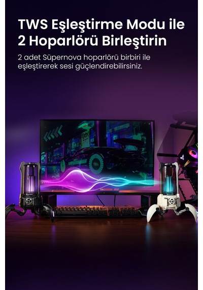 GravaStar Supernova Özel Seri Led Işıklı 25W Bluetooth Hoparlör