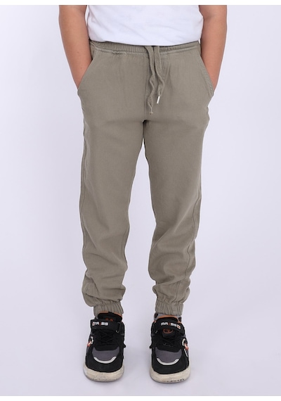 Blayn Jeans Çocuk Beli Lastikli Kışlık Erkek Ve Kız Unisex Pantolon Çağla Yeşili