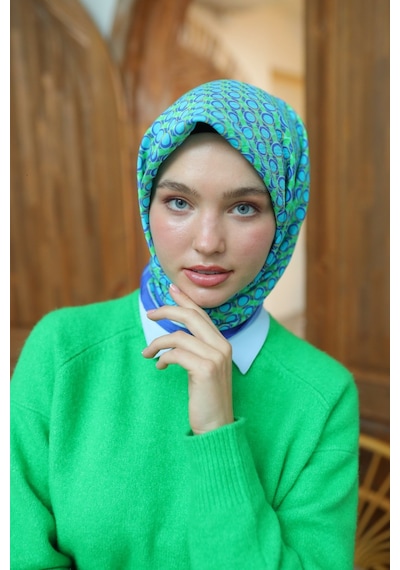 Silk Home Olinda Eşarp 48005-27 Menekşe, Yeşil, Turkuaz