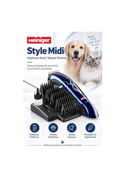 Heiniger Style Midi Evcil Hayvan Kırkma Makinesi
