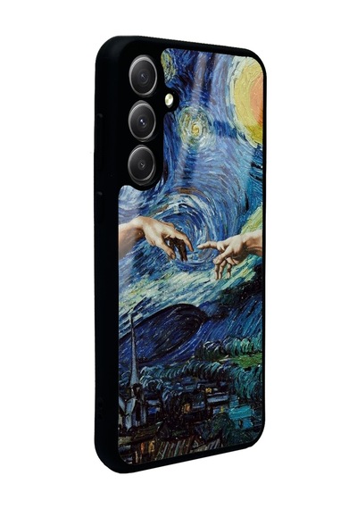 Samsung Uyumlu A35 El Ele Tasarımlı Glossy Telefon Kılıfı Çok Renkli