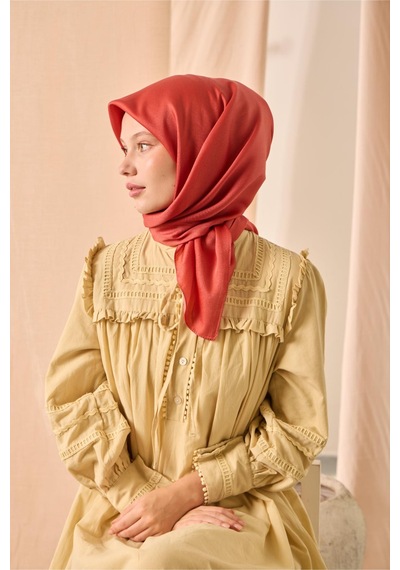 Silk Home Düz Shiny Eşarp 75006-75 Sinyal Turuncu