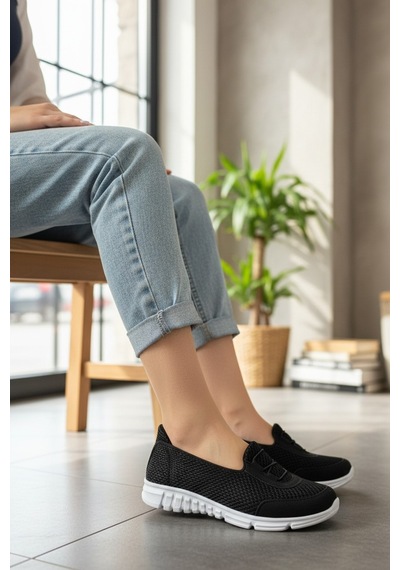 Enoch Kadın Triko Full Ortopedik Şeker Hastalarına Uygun Günlük Kullanım Yürüyüş Sneakers Ayakkabı Siyah Beyaz Enoch Kadın Triko Full Ortopedik Şeker Hastalarına Uygun Günlük Kullanım Yürüyüş Sneakers Ayakkabı Siyah Beyaz