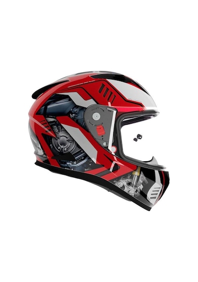 Shiro Sh-605 Sv Shadow Road Rider Full Face Motosiklet Kaskı Iridium Vizörlü Siyah - Kırmızı