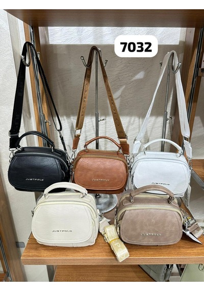 Just Polo Just & Polo Kadın Siyah Yumuşak Deri El Ve Omuz Çantası - Çok Bölmeli Ayarlanabilir Askılı 7032 Beyaz