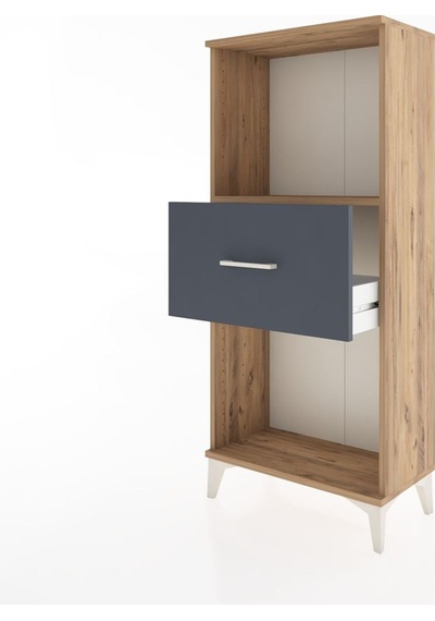 Hyperion Dolap Tek Raflı Tek Çekmeceli 60x44x134 Çam-antrasit Çam