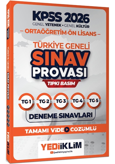 Yediiklim 2026 Kpss Ortaöğretim Ön Lisans Gy-gk Türkiye Geneli Sınav Provası Tıpkı Basım Deneme Sınavları Tamamı Video Çözümlü