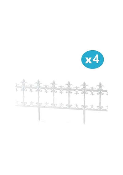 Omnipazar Sy-5990 Klasik Plastik Bahçe Çiti 86x38 Cm 4'lü Set Beyaz