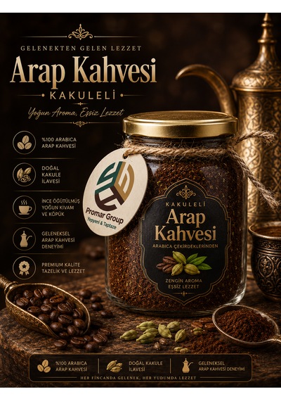 Arap Kahvesi Kakuleli - Cardamom - Helli 200 Gr Kavrulmuş Öğütülmüş