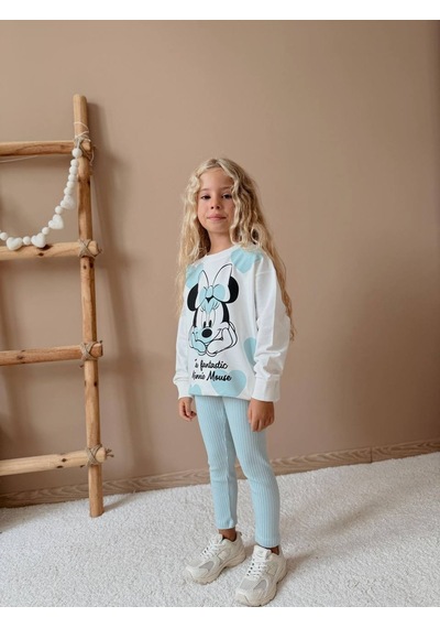 Miniko Kids Kız Çocuk Minnie Modelli Taytlı Takım Yeşil
