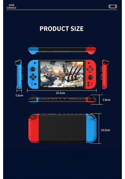 G90 Oyun Konsolu Yeni Nesil El Atarisi 2000 Mah Batarya 10.000+ Oyun 7inç Hd Ekran