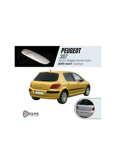 Peugeot 307 Krom Bagaj Açma Kolu 2000 Üzeri P. Çelik