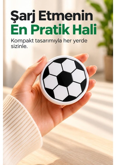 Torima Kablosuz Şarj Cihazı Futbol Topu Görünümlü 15w Hızlı Şarj Pad Mc07 Beyaz