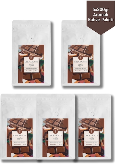 5x200gr Chocolate Aromalı Kahve Paketi Kağıt Filtre