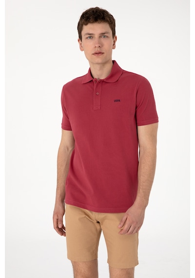 U.S. Polo Assn. Erkek Regular Fit Polo Yaka Vişne Basic Tişört 50306007-VR223