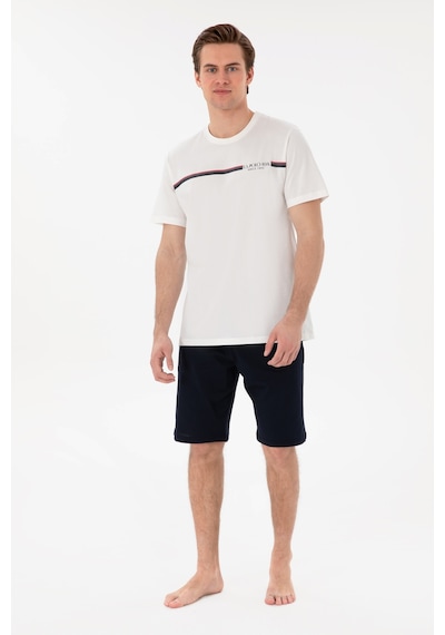 U.S. Polo Assn. Erkek Bisiklet Yaka Beyaz Pijama Takımı 50309174-VR013