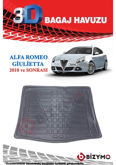 Alfa Romeo Giulietta 2010 ve Sonrası 3D Bagaj Havuzu Bizymo