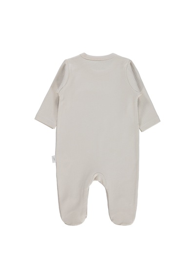 Civil Baby Kedi Baskılı 1-9 Ay Tulum - Bej Taş Rengi