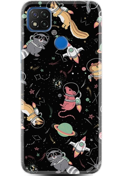 Xiaomi Redmi 9C Kılıf +Kablo Koruyucu Planet Animals 1771