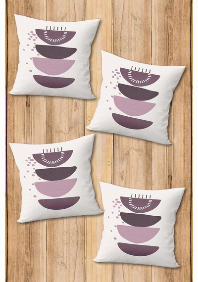 Dijital Baskılı Yumuşak Dokulu 4 Lü Kırlent Kılıfı Takımı 43x43 Cm Krl0077 Renkli