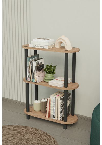 Soft 3 Katlı Modern Kitaplık Dekoratif Çok Amaçlı Kitaplık Ve Organizer Çok Raflı Düzenleyici - Meşe Meşe Soft 3 Katlı Modern Kitaplık Dekoratif Çok Amaçlı Kitaplık Ve Organizer Çok Raflı Düzenleyici - Meşe Meşe