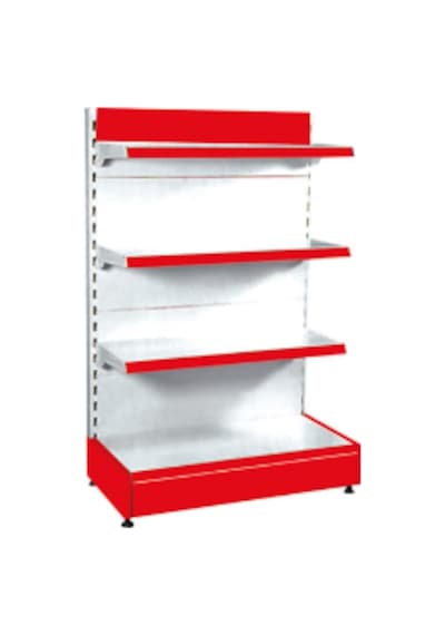 Mekoraf 1.Kalite Tek Taraflı Market Rafı H:135Cm 4 Katlı Beyaz