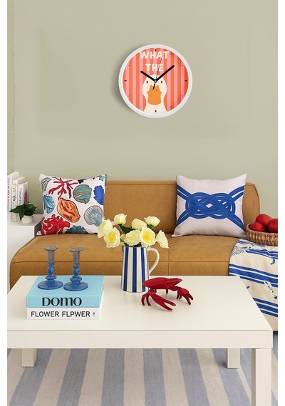 Sevimli Ördek / Kaz Tasarım Çocuk Odası Duvar Saati - 25cm - Önü Camlı Beyaz Kasa - Sessiz Mekanizma-jh0660 Beyaz