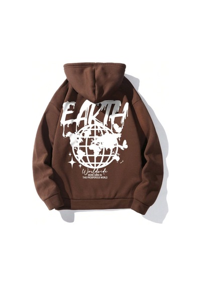Altamira Unisex Earth Baskılı Kapüşonlu Sweatshirt 001