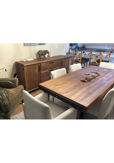 Doğal Ahşap Yemek Masası 6 Kişilik-70-160