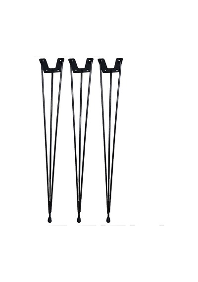 Firkete Tel Sehpa Ayağı Siyah (3 adet - 54 cm.)