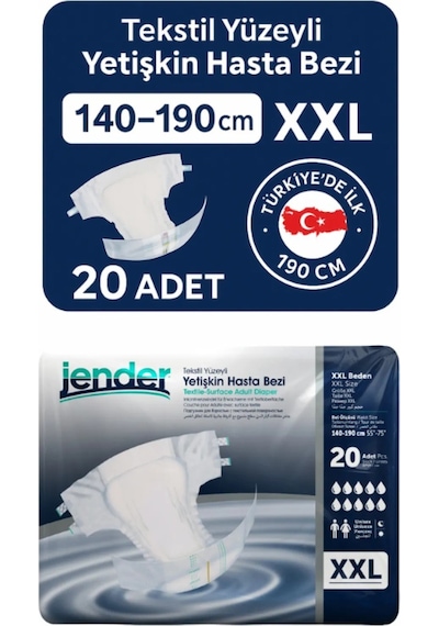Jender Belbantlı Hasta Bezi 2xlarge Xxlarge Ekstra Xlarge 20 Li 2 Paket 2XL