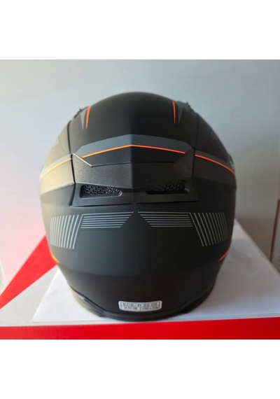 Çenesiz Kask Jk-512 Vizörlü Şeffaf Camlı Gri Turuncu M Mat Siyah - Turuncu M