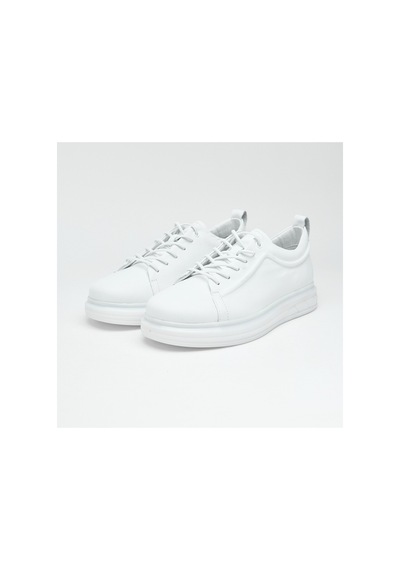 Derinet Günlük Hakiki Deri Erkek Sneaker Beyaz Beyaz