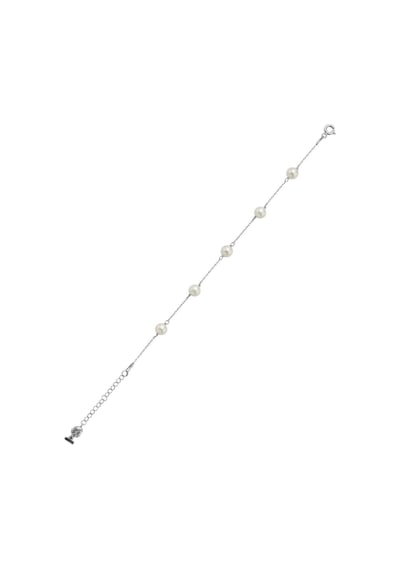 Zincir Doğal İnci Kadın Bileklik 18 Cm / Beyaz Gümüş