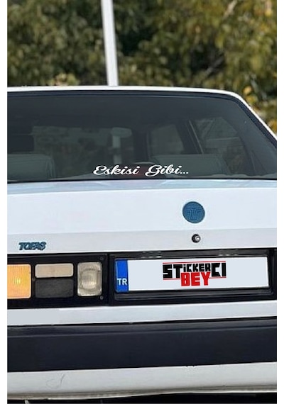 Eskisi Gibi Arka Cam Yazısı Özel Yeni Sticker Beyaz 25 3 Cm