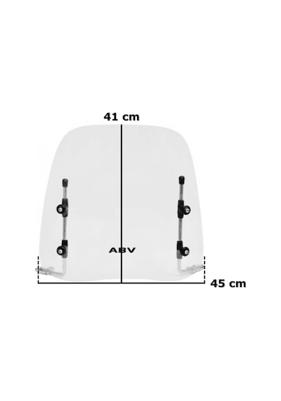 ABV Üniversal Şeffaf Siperlik 41 x 45 CM + Bağlantı Ekipmanı (Motosiklet Camı)