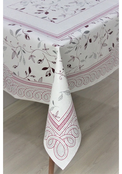 Dora Astarlı Silinebilir Pvc 120x160 Hazır Muşamba Masa Örtüsü - Yapraklı-220-3 001