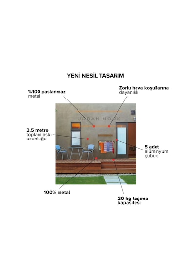Kurutmalık Çamaşır Askısı - Duvara Monte Çamaşırlık - Patentli Tasarım Antrasit-70cm Antrasit