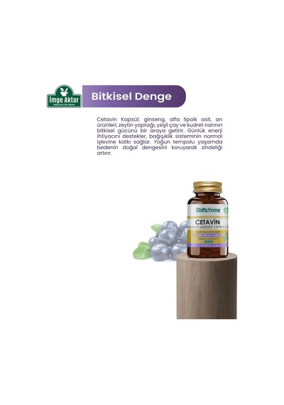 Shiffa Home Cetavin 60 Kapsül - Ginseng, Arı Sütü Ve Alfa Lipoik Asit Karışımı