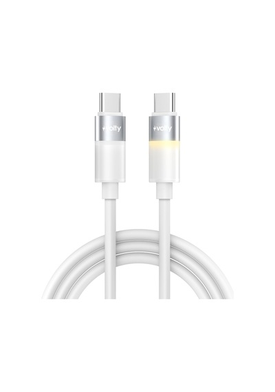 Type C Hızlı Şarj Kablosu Type-c To Type-c, 60w, 480 Mbps, 1.2m, Pd, Led Işıklı Beyaz