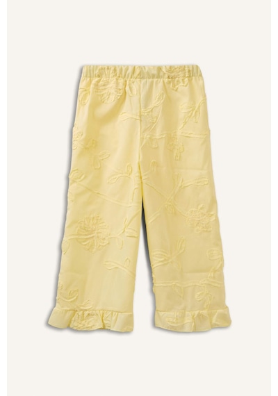 Defacto Wıde Leg 3d Poplin Pantolon Kız Bebek H4737a526smyl149 Sarı-yl149