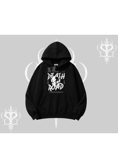 Startmore Kapşonlu Sweatshirt Death Road Memento Mori Street Manifest Siyah
